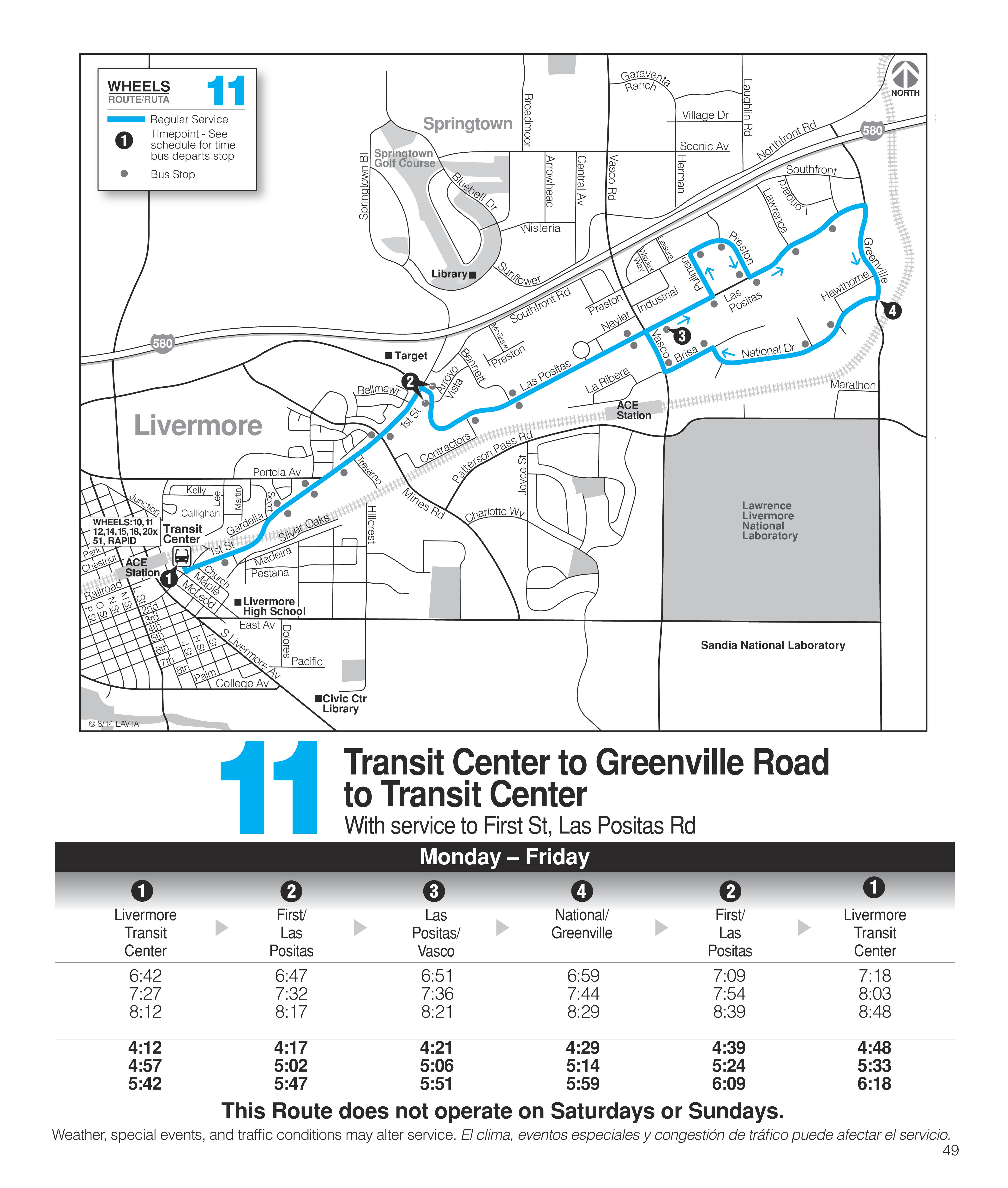 Route 11 Schedule