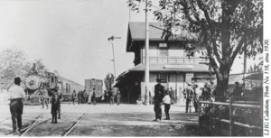 pic of historic depot along tracks