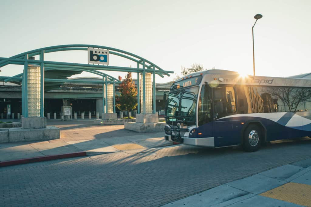 Rapid bus at BART Station